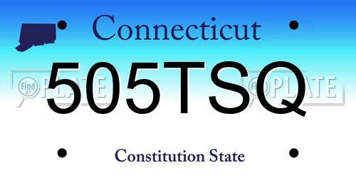 505TSQ Connecticut License Plate