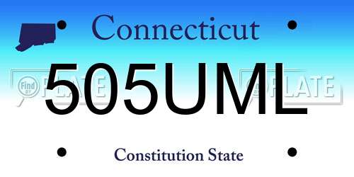 505UML Connecticut License Plate