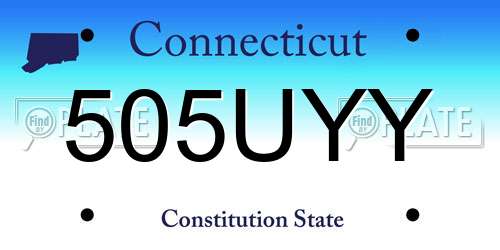 505UYY Connecticut License Plate