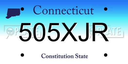505XJR Connecticut License Plate