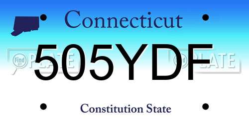 505YDF Connecticut License Plate