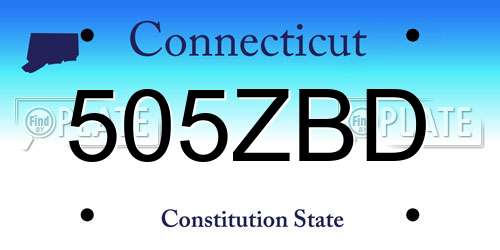 505ZBD Connecticut License Plate