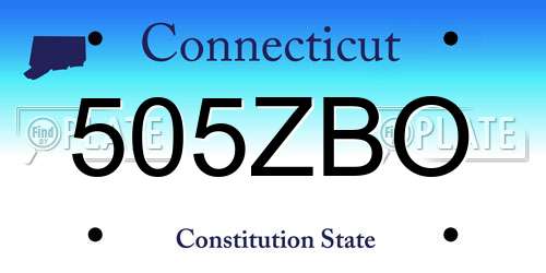 505ZBO Connecticut License Plate