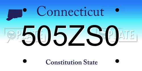 505ZS0 Connecticut License Plate