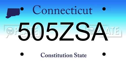 505ZSA Connecticut License Plate