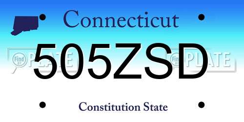505ZSD Connecticut License Plate