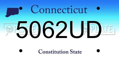 5062UD Connecticut License Plate