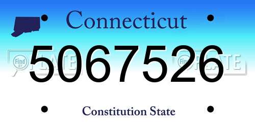 5067526 Connecticut License Plate