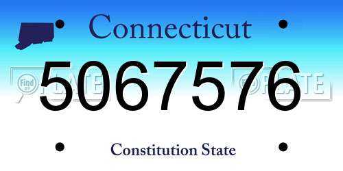 5067576 Connecticut License Plate