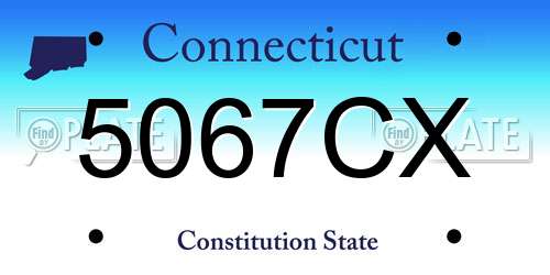 5067CX Connecticut License Plate