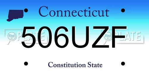 506UZF Connecticut License Plate