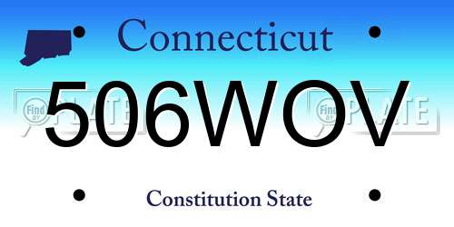 506WOV Connecticut License Plate