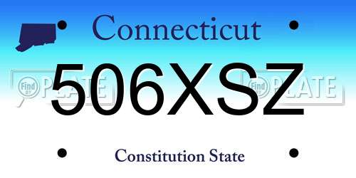 506XSZ Connecticut License Plate