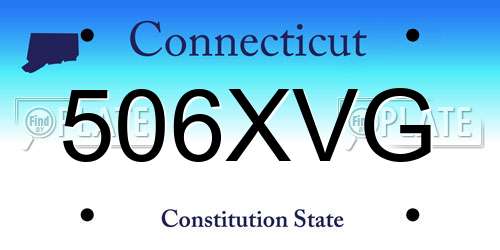 506XVG Connecticut License Plate