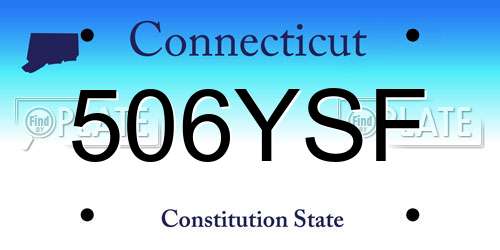 506YSF Connecticut License Plate
