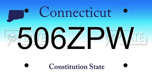 506ZPW Connecticut License Plate