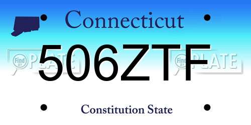 506ZTF Connecticut License Plate