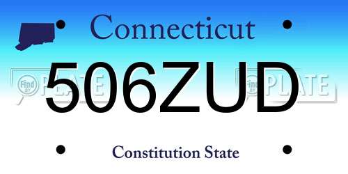 506ZUD Connecticut License Plate