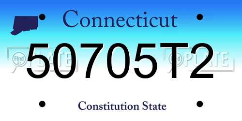 50705T2 Connecticut License Plate