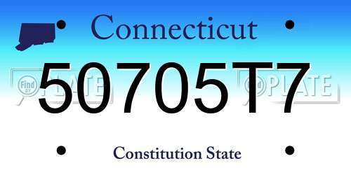 50705T7 Connecticut License Plate