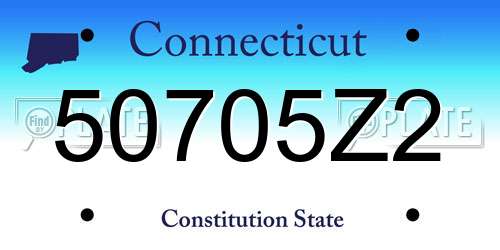 50705Z2 Connecticut License Plate