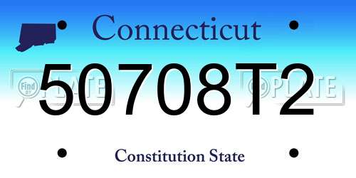50708T2 Connecticut License Plate
