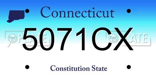 5071CX Connecticut License Plate