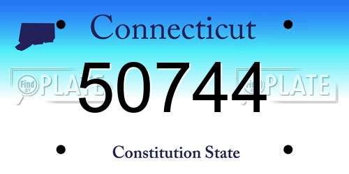 50744 Connecticut License Plate
