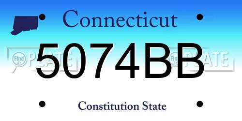 5074BB Connecticut License Plate