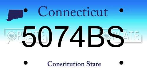 5074BS Connecticut License Plate