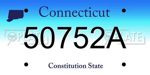 50752A Connecticut License Plate
