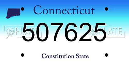 507625 Connecticut License Plate