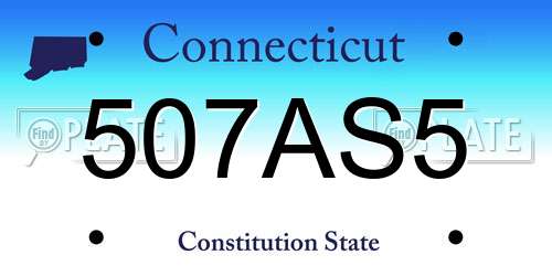 507AS5 Connecticut License Plate