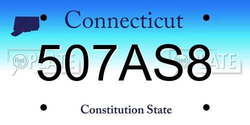 507AS8 Connecticut License Plate