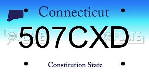 507CXD Connecticut License Plate