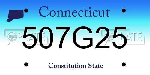 507G25 Connecticut License Plate