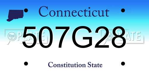 507G28 Connecticut License Plate
