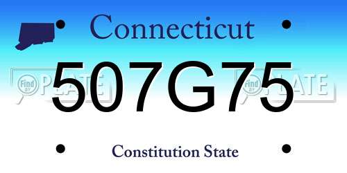 507G75 Connecticut License Plate