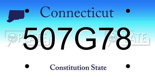507G78 Connecticut License Plate