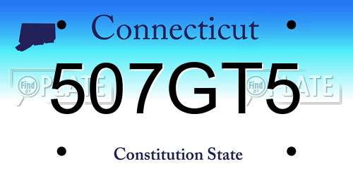 507GT5 Connecticut License Plate