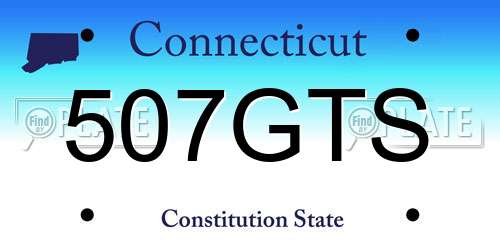 507GTS Connecticut License Plate