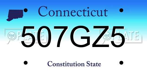 507GZ5 Connecticut License Plate