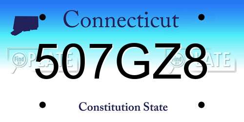 507GZ8 Connecticut License Plate