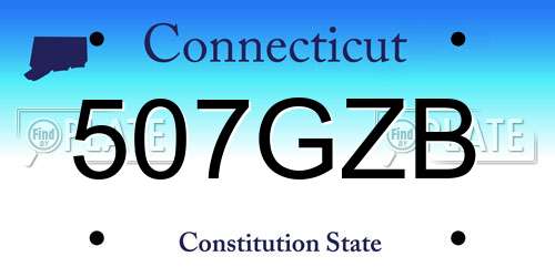 507GZB Connecticut License Plate