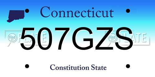 507GZS Connecticut License Plate