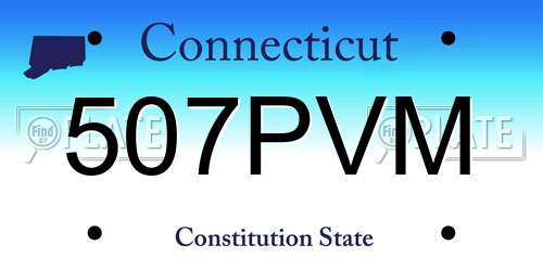 507PVM Connecticut License Plate
