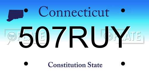 507RUY Connecticut License Plate