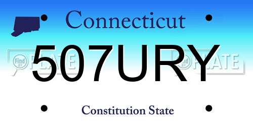 507URY Connecticut License Plate