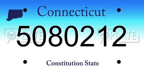 5080212 Connecticut License Plate