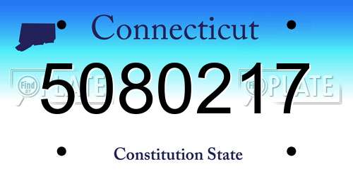 5080217 Connecticut License Plate
